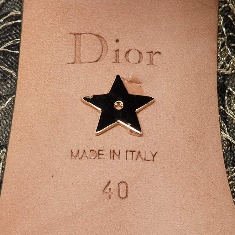 Pre Owned Dior Black/Beige Suede and Mesh Embroidered Naughtily-D Ankle Boots Size 40