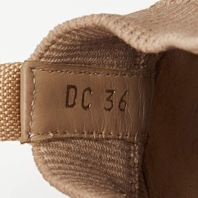 مملوكة مسبقًا Dior Beige Knit Fabric Walk'n'Dior High Top Sneakers Size 36
