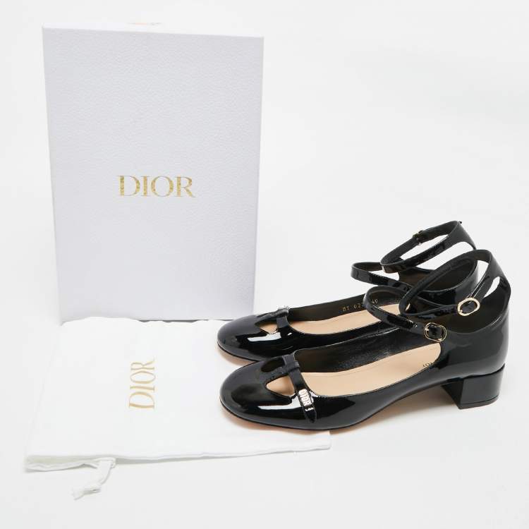Pre Owned Dior Black Patent Leather Aime Pumps Size 40