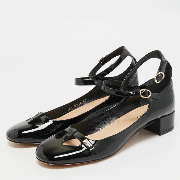 Pre Owned Dior Black Patent Leather Aime Pumps Size 40