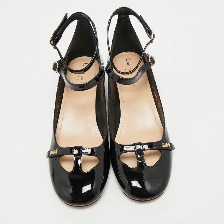 Pre Owned Dior Black Patent Leather Aime Pumps Size 40