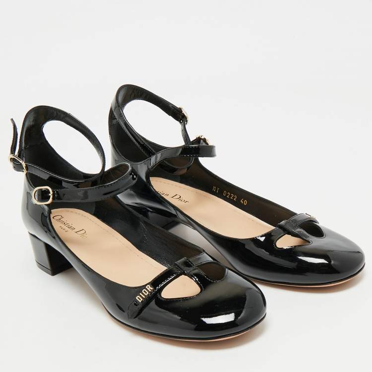 Pre Owned Dior Black Patent Leather Aime Pumps Size 40