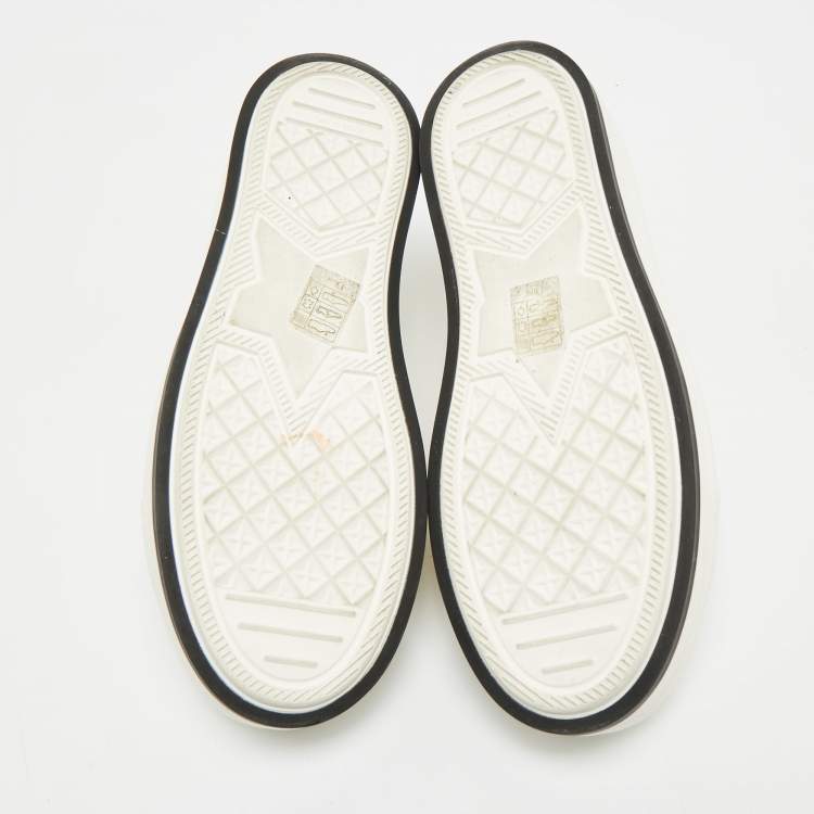 Pre Owned Dior Off White/Gold Macro Cannage Canvas Walk'n'Dior Sneakers Size 39.5