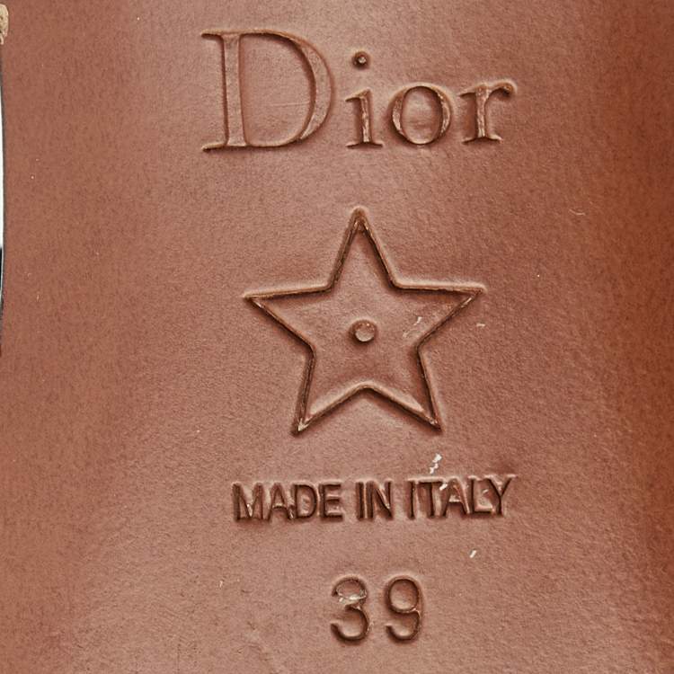 Pre Owned Dior Black Leather 30 Montaigne Slide Sandals Size 39