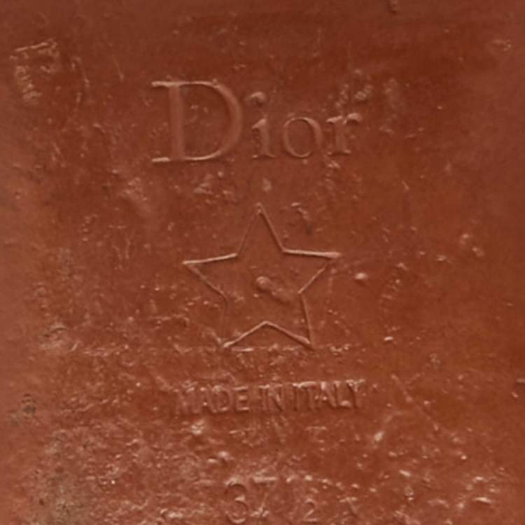 Pre Owned Dior Black Leather 30 Montaigne Flat Slides Size 37.5