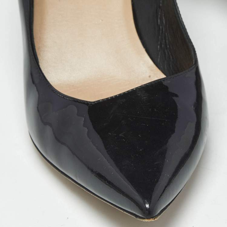 Pre Owned Dior Black Patent Leather Pointed Toe Pumps Size 39.5