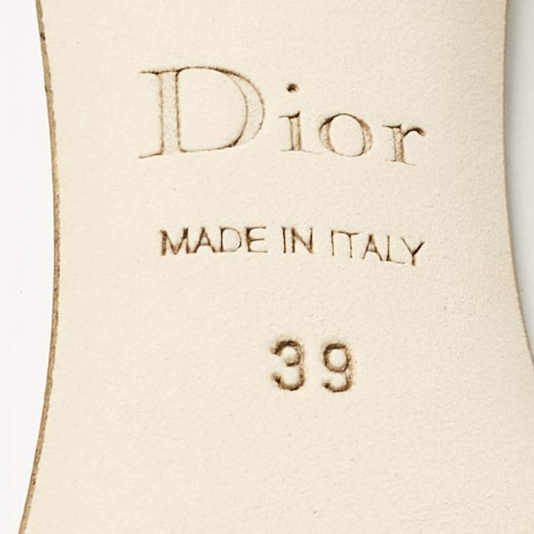 Pre Owned Dior White Laser Cut Leather Pointed Toe Pumps Size 39