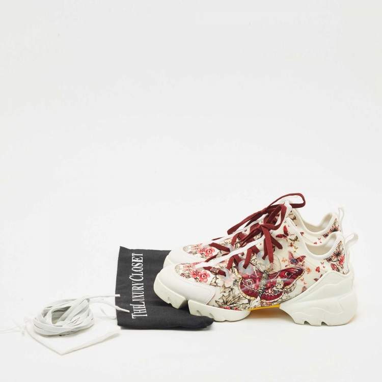 Pre Owned Dior Multicolor Leather and Neoprene D-Connect Lace Up Sneakers Size 41
