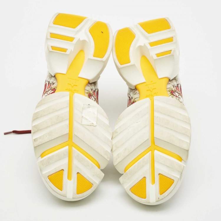 Pre Owned Dior Multicolor Leather and Neoprene D-Connect Lace Up Sneakers Size 41