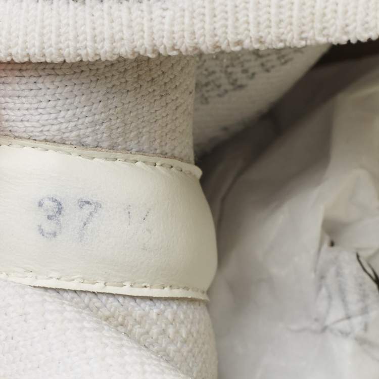 Pre Owned Dior Silver Knit Fabric D-Connect Sneakers Size 37.5