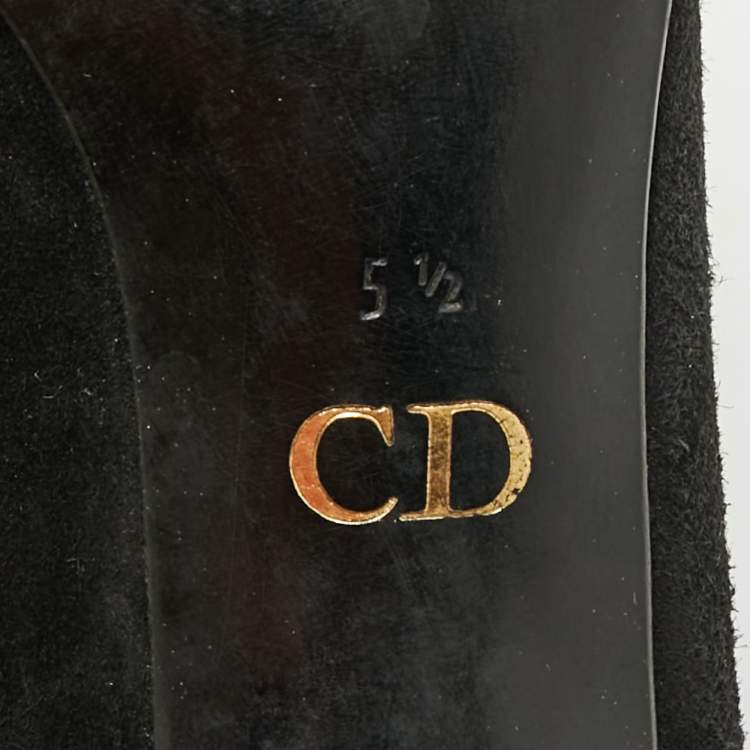 Pre Owned Dior Black Suede Pointed Toe Pumps Size 36