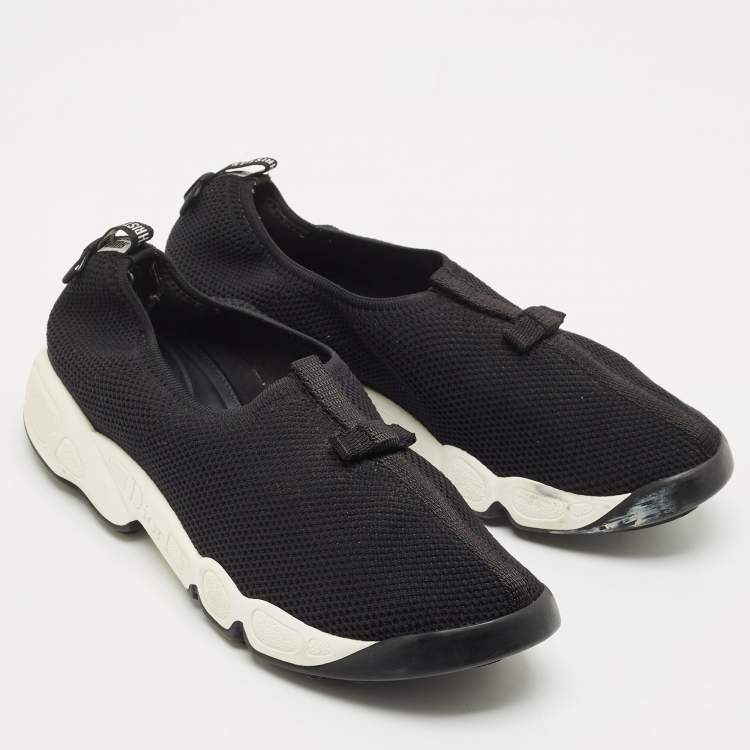 Pre Owned Dior Black Mesh Fusion Slip On Sneakers Size 37