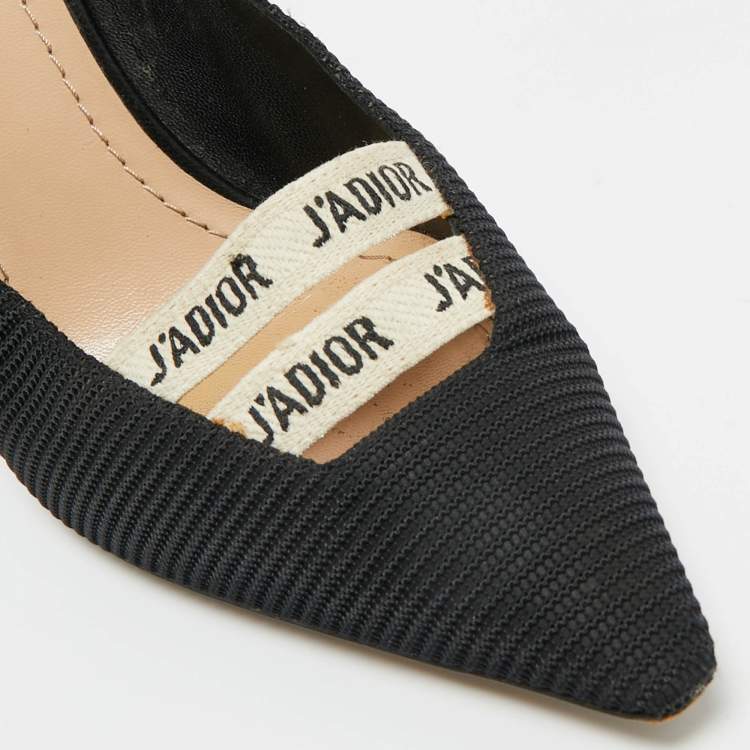 Pre Owned Dior Black Knit Fabric J'Adior Pumps Size 38.5