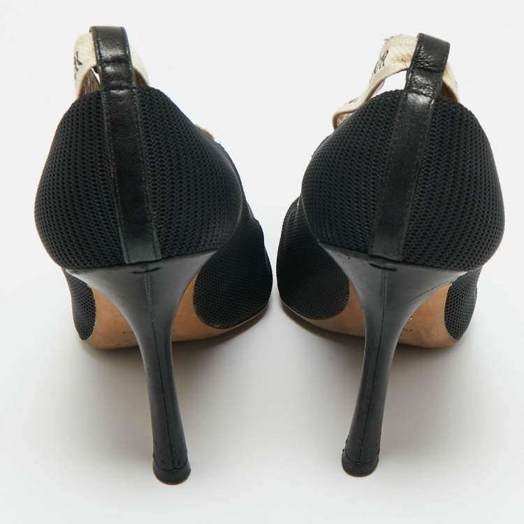 Pre Owned Dior Black Knit Fabric J'Adior Pumps Size 38.5