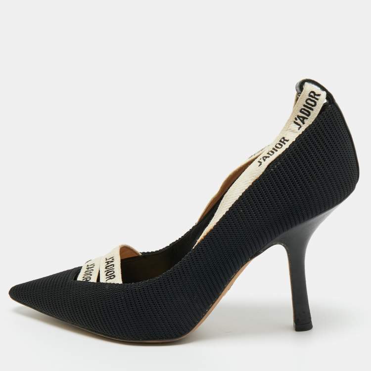 Pre Owned Dior Black Knit Fabric J'Adior Pumps Size 38.5