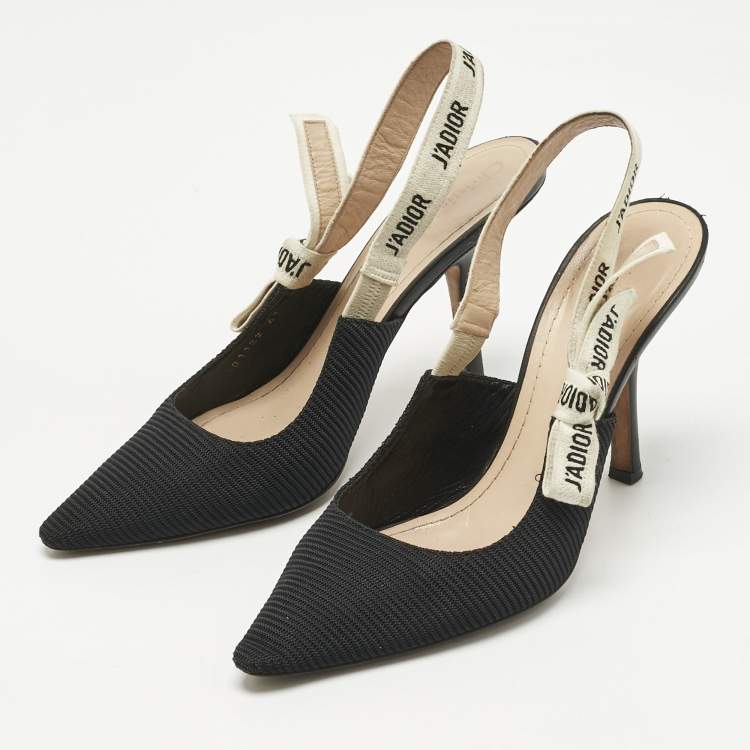 Pre Owned Dior Black Technical Fabric J'adior Slingback Pumps Size 41