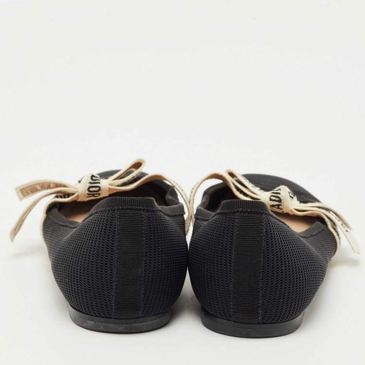 Pre Owned Dior Black Canvas Miss jadior Ballet Flats Size 38.5