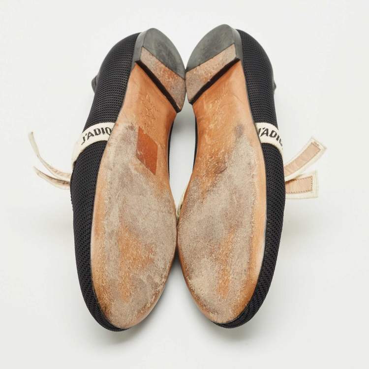 Pre Owned Dior Black Canvas Miss jadior Ballet Flats Size 38.5