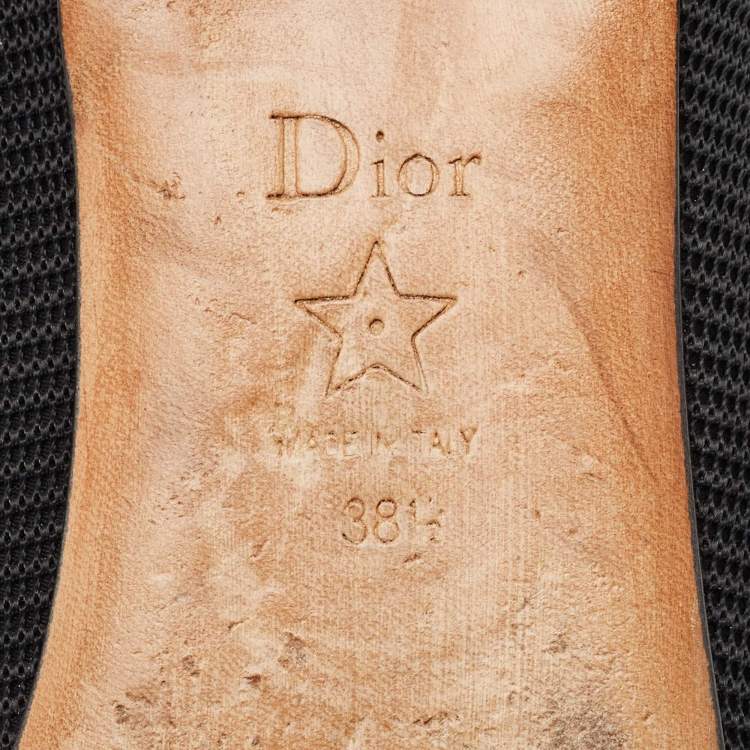 Pre Owned Dior Black Canvas Miss jadior Ballet Flats Size 38.5