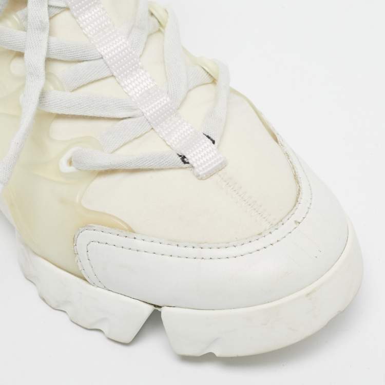 Pre Owned Dior White PVC and Fabric D-Connect Sneakers Size 35