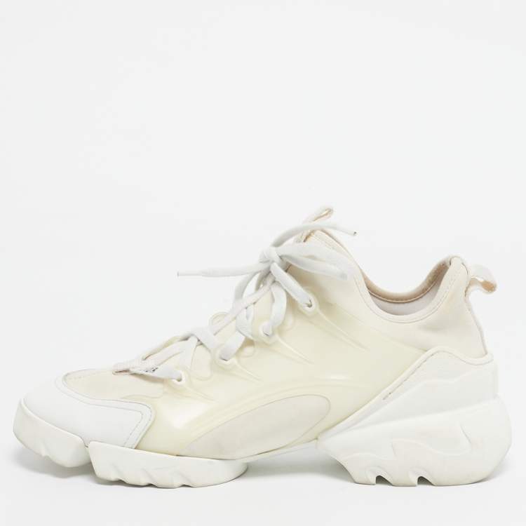 Pre Owned Dior Cream/White PVC D-Connect Low Top Sneakers Size 39