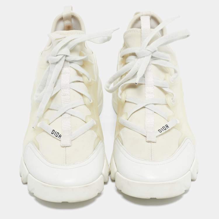Pre Owned Dior Cream/White PVC D-Connect Low Top Sneakers Size 39