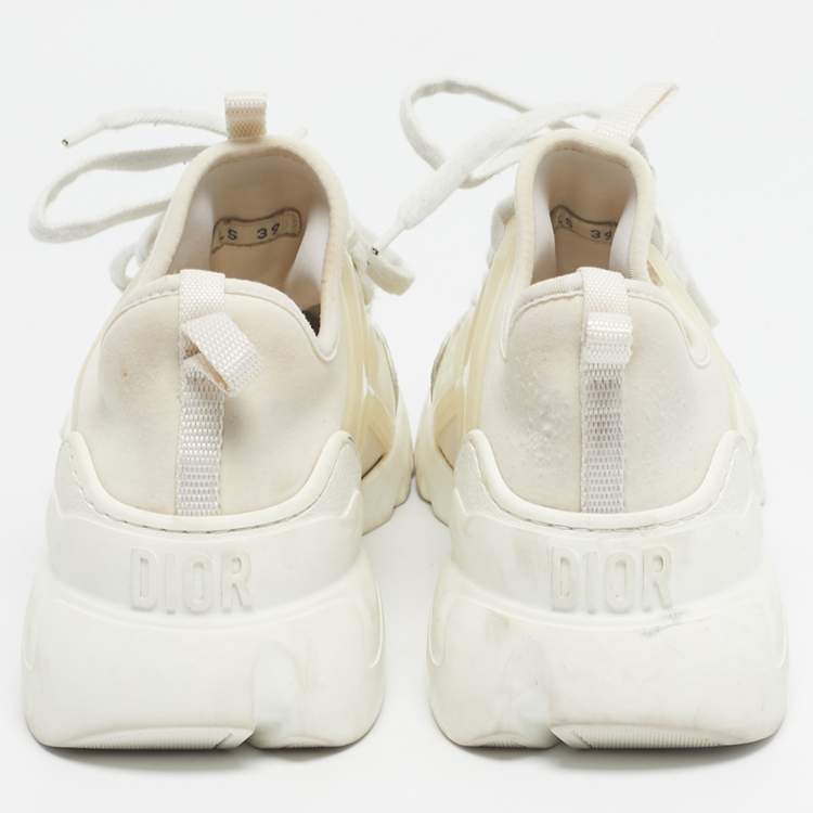Pre Owned Dior Cream/White PVC D-Connect Low Top Sneakers Size 39