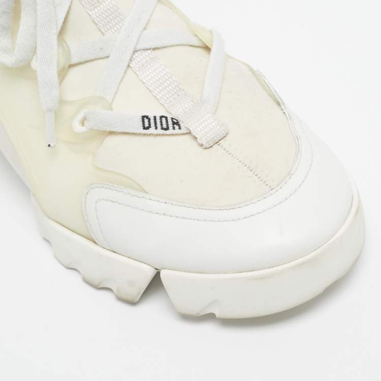 Pre Owned Dior Cream/White PVC D-Connect Low Top Sneakers Size 39
