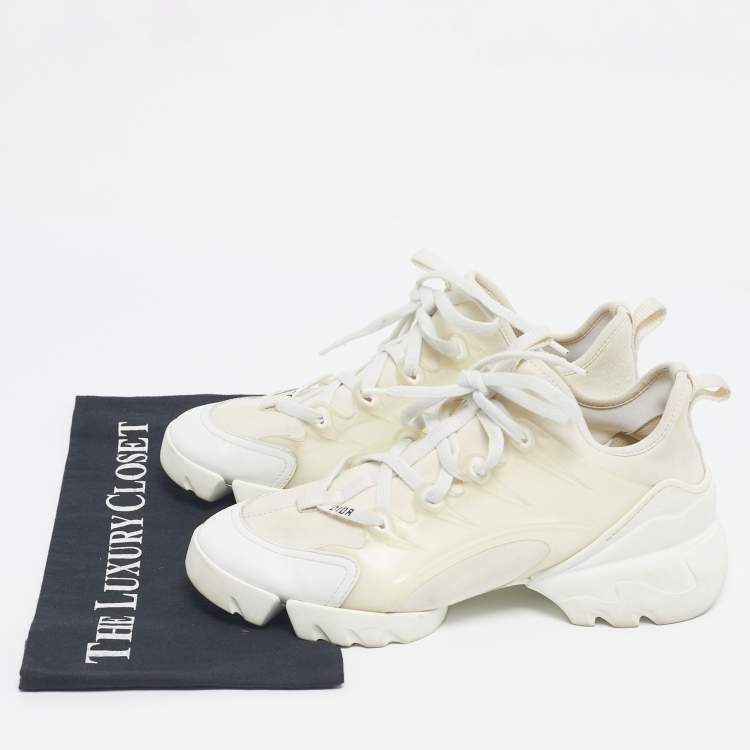 Pre Owned Dior Cream/White PVC D-Connect Low Top Sneakers Size 39