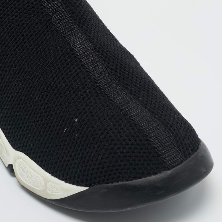 Pre Owned Dior Black Knit Fabric Fusion 2.0 Sock High Top Sneakers Size 37