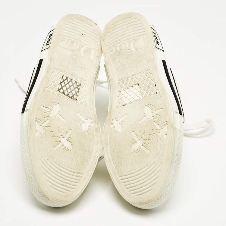 Pre Owned Dior White Oblique Mesh and Rubber B23 Sneakers Size 37