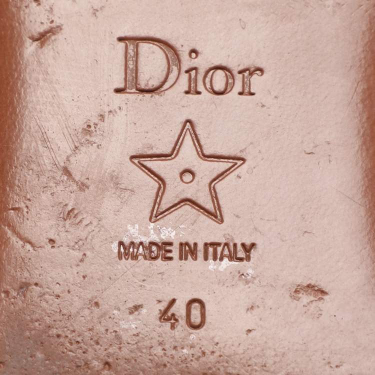 Pre Owned Dior Green Leather 30 Montaigne Flat Sandals Size 40