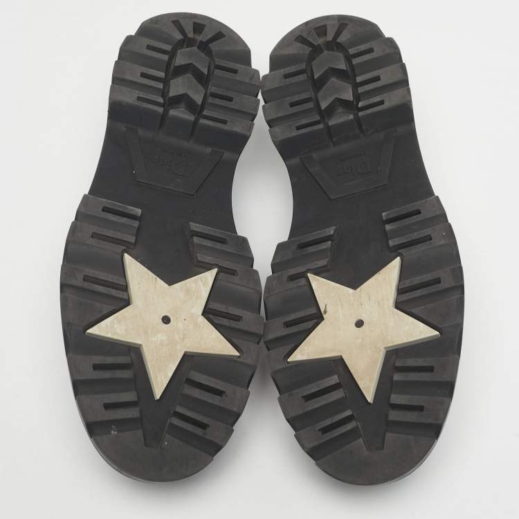 Pre Owned Dior Black Brushed Leather Code Loafers Size 40