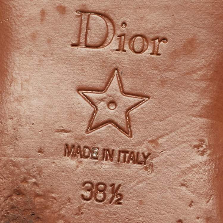 Pre Owned Dior Black Leather Dior Up Flat Sandals Size 38.5