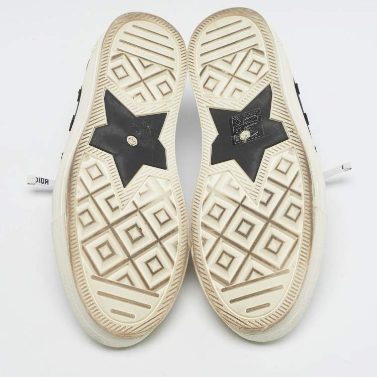 Pre Owned Dior Navy Blue Canvas and Rubber Walk'n'Dior Low Top Sneakers Size 39.5