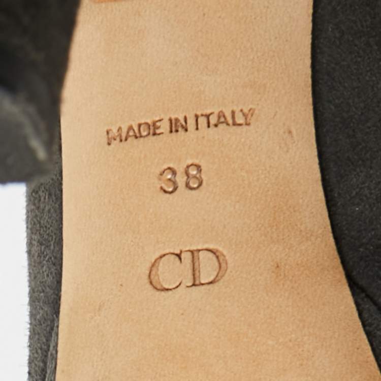 Pre Owned Dior Grey Suede Platform Pumps Size 38