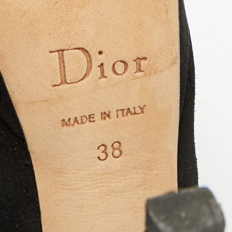 Pre Owned Dior Black Suede Platform Pumps Size 38