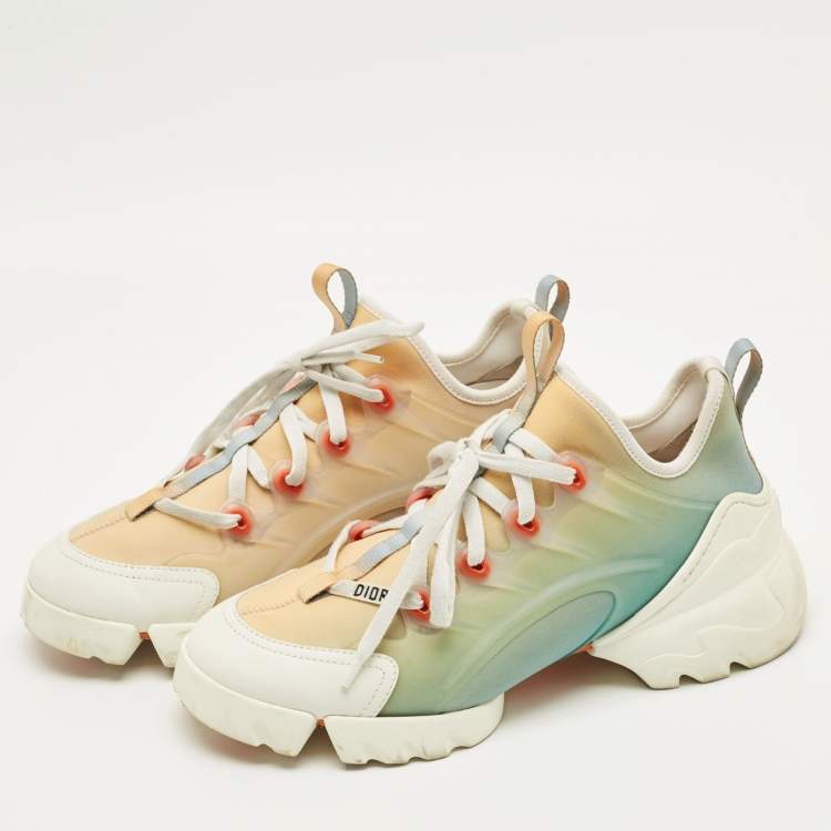 Pre Owned Dior Multicolor PVC and Fabric D-Connect Lace Up Sneakers Size 37