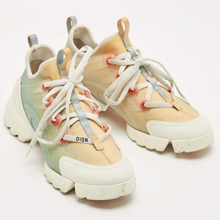 Pre Owned Dior Multicolor PVC and Fabric D-Connect Lace Up Sneakers Size 37