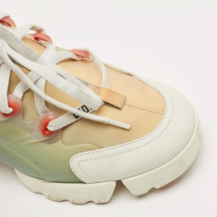 Pre Owned Dior Multicolor PVC and Fabric D-Connect Lace Up Sneakers Size 37