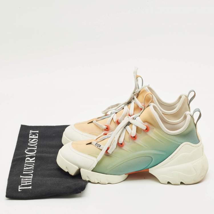 Pre Owned Dior Multicolor PVC and Fabric D-Connect Lace Up Sneakers Size 37