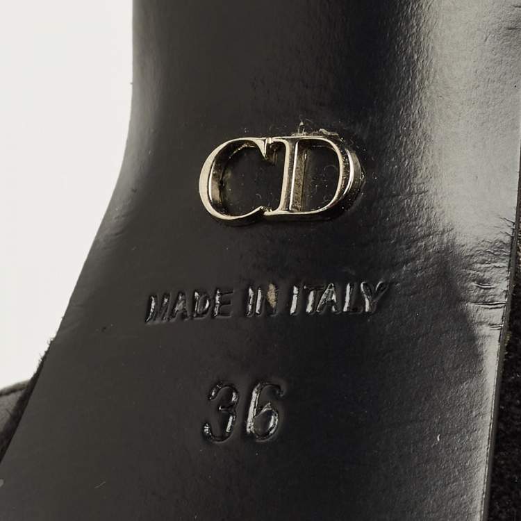 Pre Owned Dior Black Leather Rainbow Stellar Platform Sandals Size 36