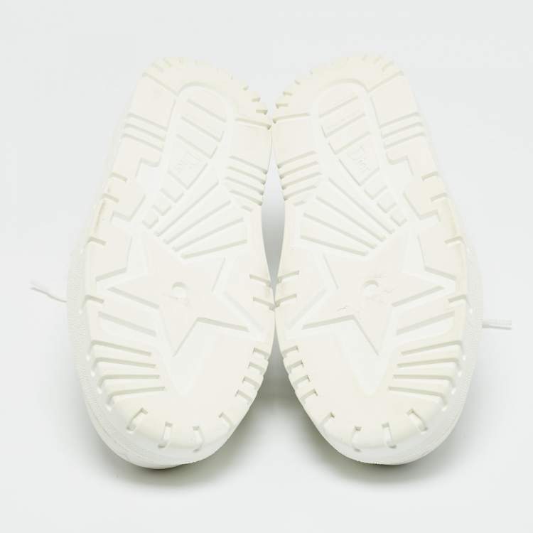 Pre Owned Dior Blue/White Canvas Dior Addict Lace Up Sneakers Size 40.5