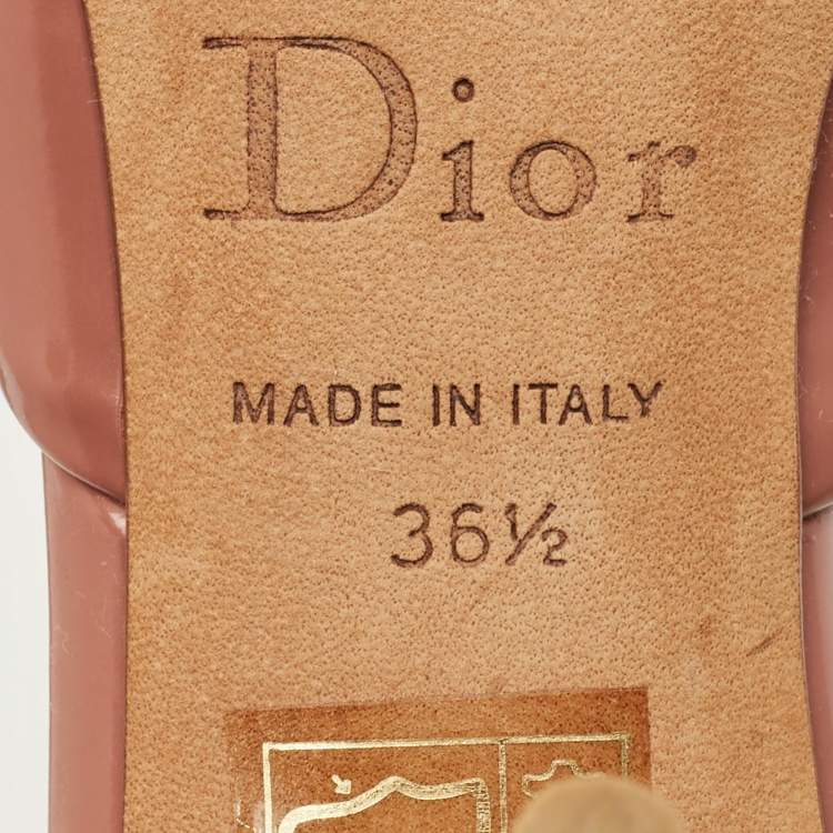 Pre Owned Dior Burgundy Leather  Bow Peep Toe Slide Sandals Size 36.5