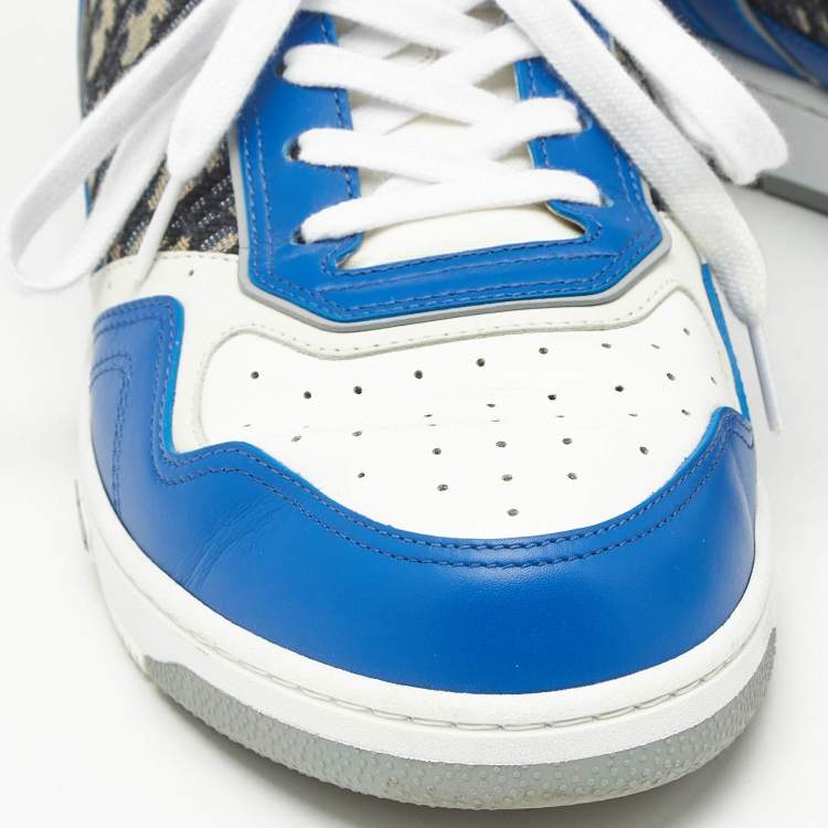 Pre Owned Dior Blue Canvas and Leather b27 Lace Up Sneakers Size 46