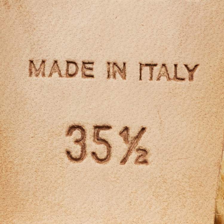 مملوكة مسبقًا Dior Yellow Patent Leather CD T-Strap Espadrille Wedge Sandals Size 35.5