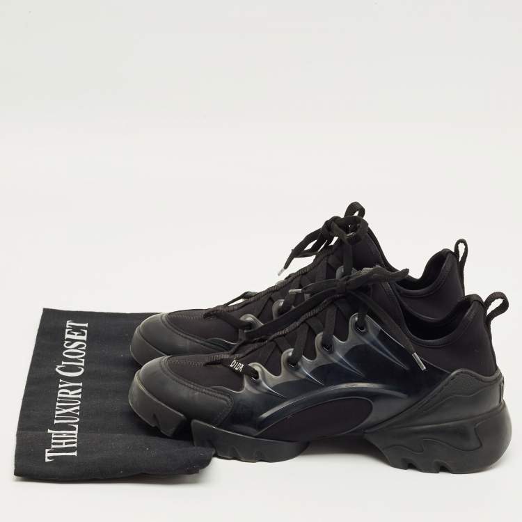 Pre Owned حذاء رياضي ديور دي كونكت جلد ونيوبرين أسود مقاس 38.5