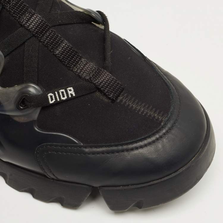 Pre Owned حذاء رياضي ديور دي كونكت جلد ونيوبرين أسود مقاس 38.5