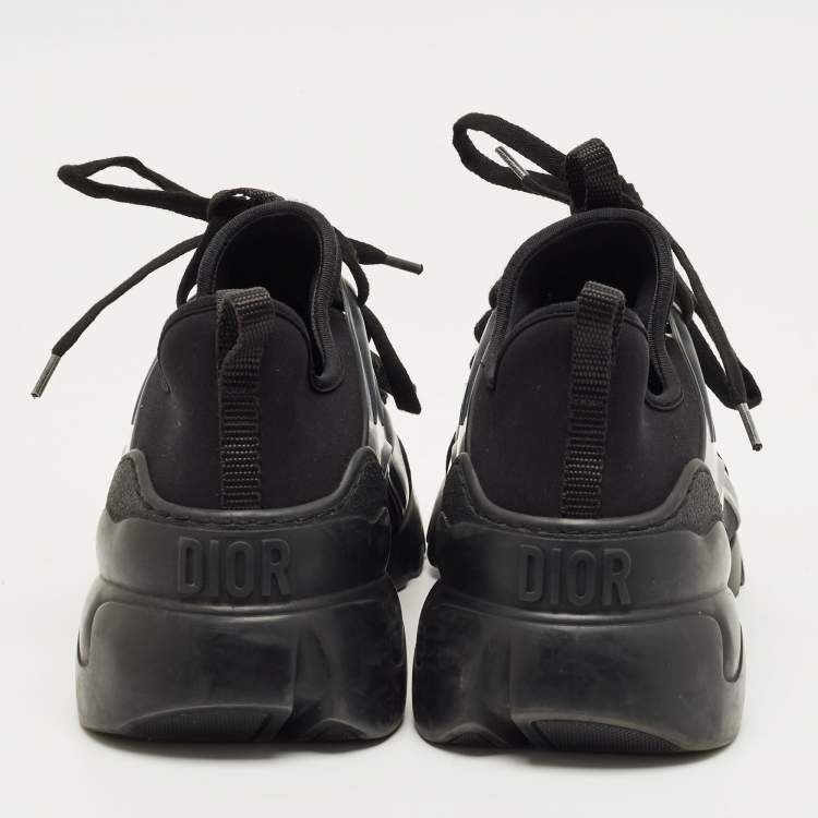 Pre Owned حذاء رياضي ديور دي كونكت جلد ونيوبرين أسود مقاس 38.5