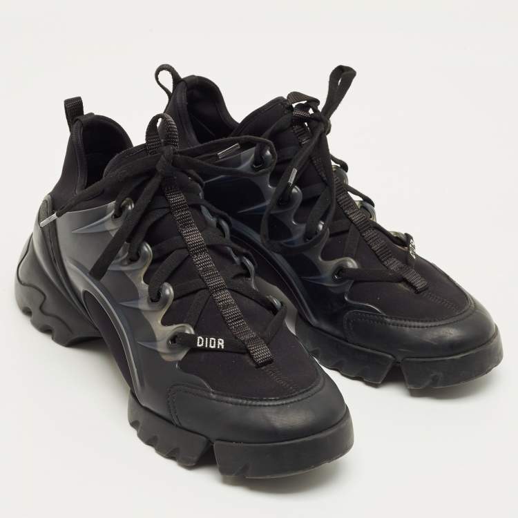 Pre Owned حذاء رياضي ديور دي كونكت جلد ونيوبرين أسود مقاس 38.5